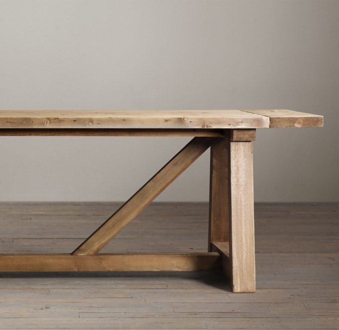 Salvaged Wood Beam Rectangular Extension Table