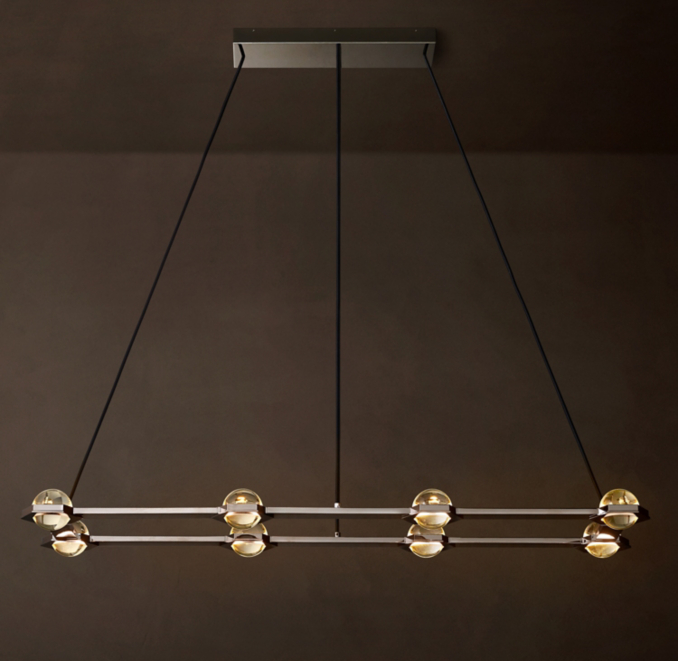 54" chandelier shown in Polished Nickel.