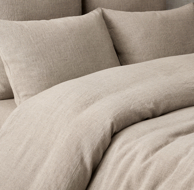 Italian Garment-Dyed Textured Linen Duvet Cover