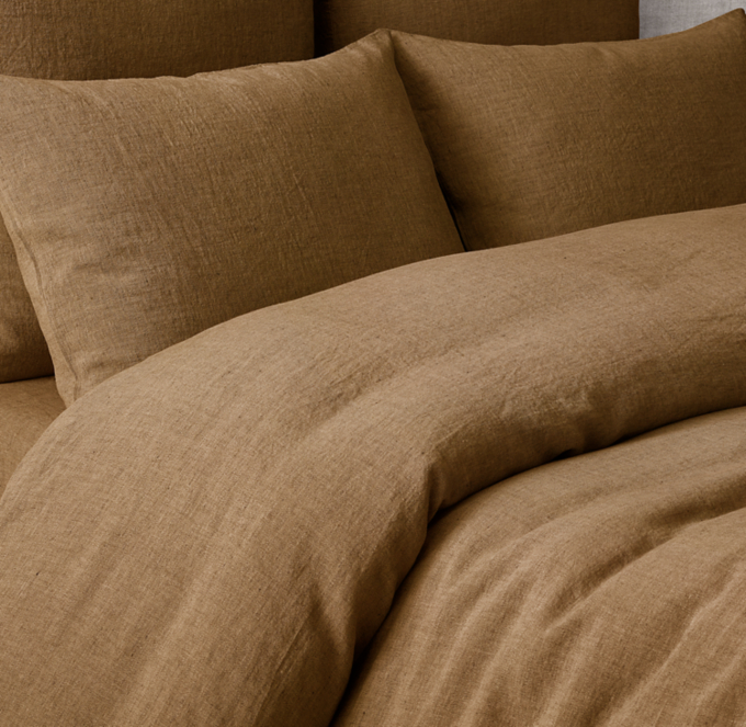 Italian Garment-Dyed Textured Linen Duvet Cover