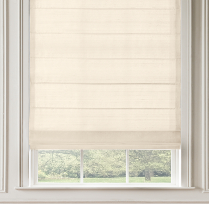 Front view of Silk Dupioni Tailored Roman Shade 