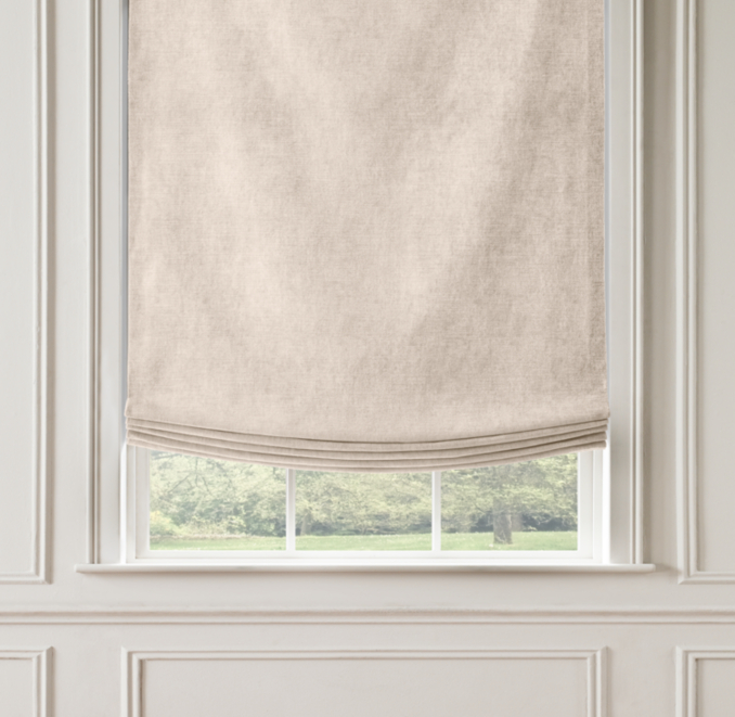 Italian Striated Velvet Relaxed Roman Shade