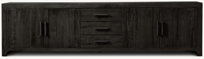 Davos Oak 4-Door Media Console with Drawers