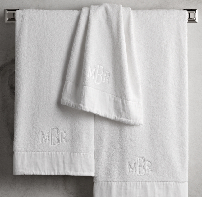 Linen-Bordered 650-Gram Turkish Cotton Towel Collection