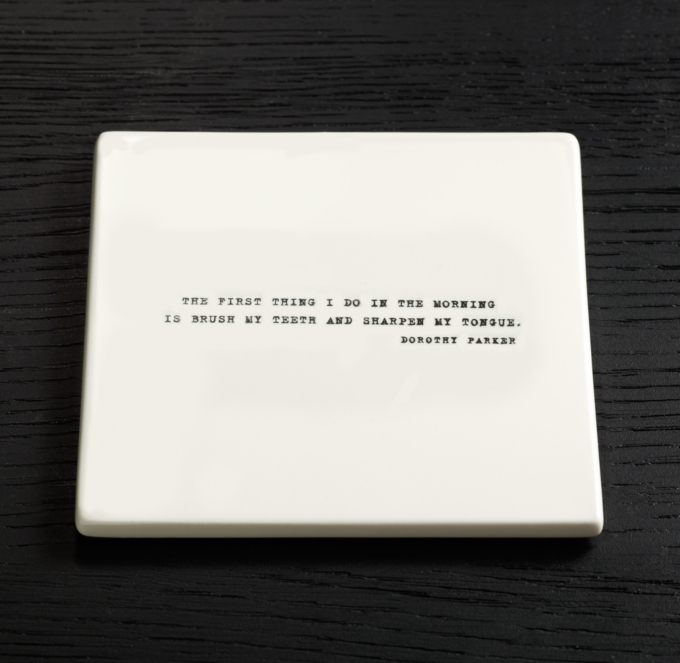 Literary Quote Coasters, Dorothy Parker