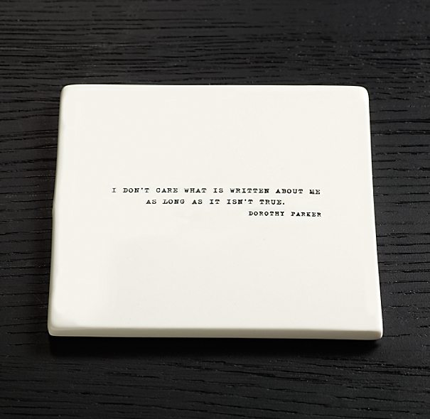 Literary Quote Coasters, Dorothy Parker