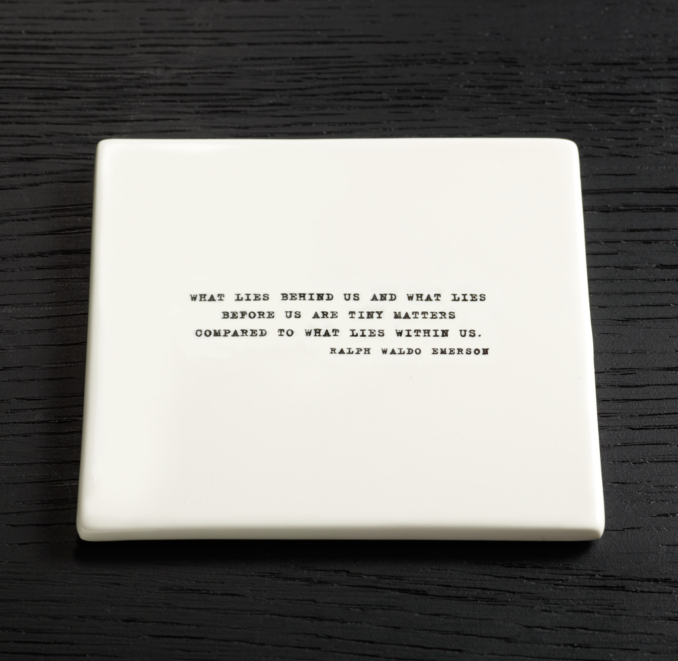 Literary Quote Coasters, Ralph Waldo Emerson | RH