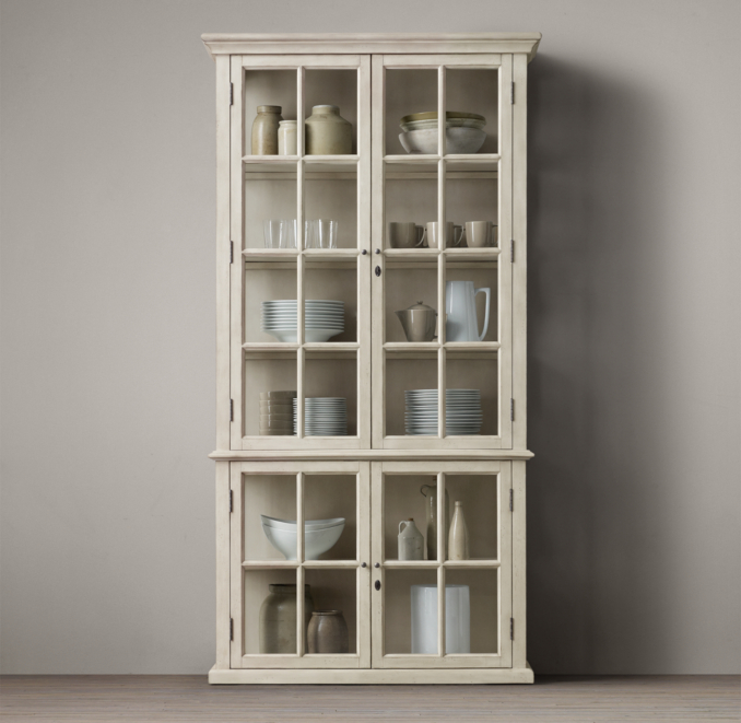 Hampton Casement Double-Door Glass Sideboard & Glass Hutch