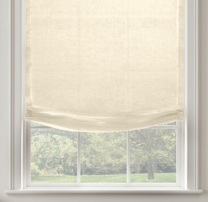 roman shades sheer relaxed types fabric shade window fold treatments kitchen linen rome five belgian soft restorationhardware hardware