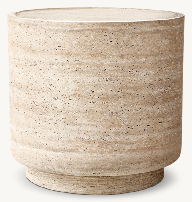 Vitolo Carved Round Side Table