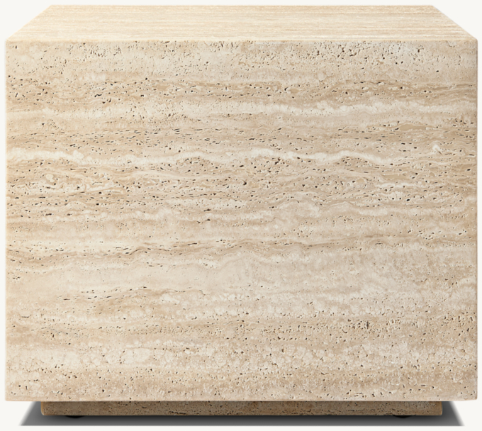 Italian Travertine Plinth Rectangular Fire Table