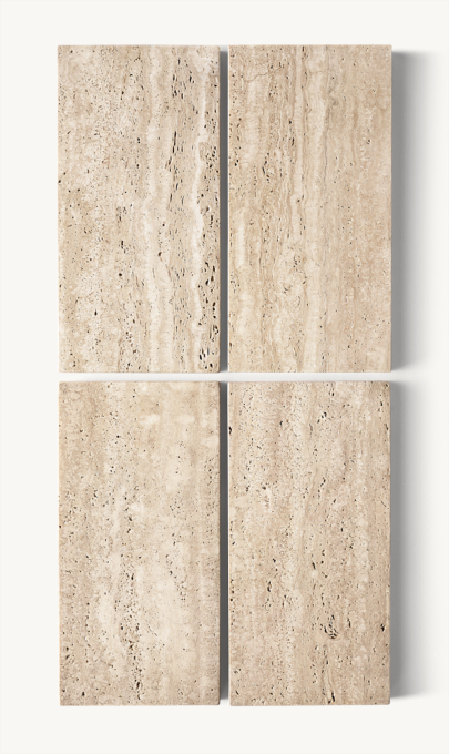 Inherent variations in natural travertine color, texture and veining, as well as variance resulting from the hand finishing process, are to be expected and celebrated. No two items will be exactly alike.