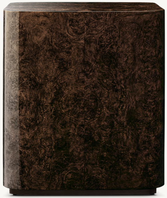 Bardot Burl Plinth Square Side Table