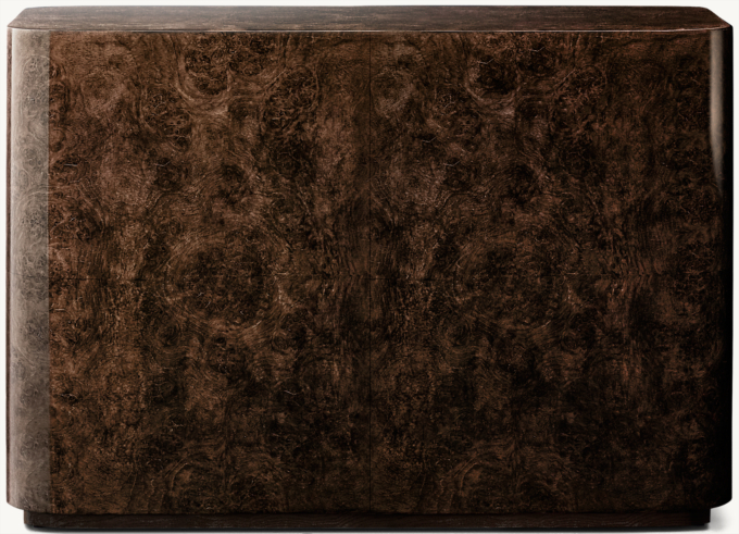 Bardot Burl Plinth Rectangular Side Table