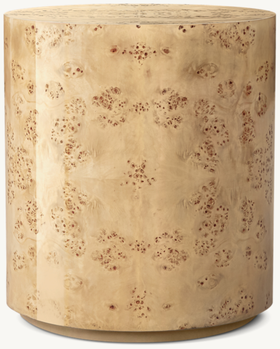 Bardot Burl Plinth Round Side Table