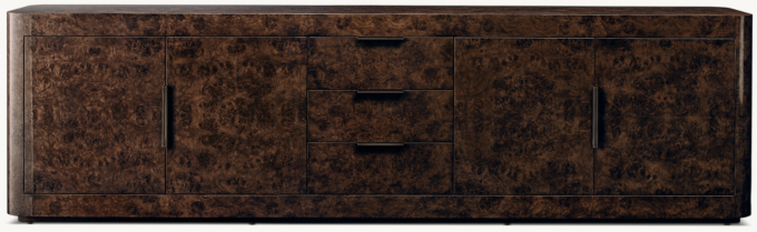 Bardot Burl 4-Door Media Console With Drawers