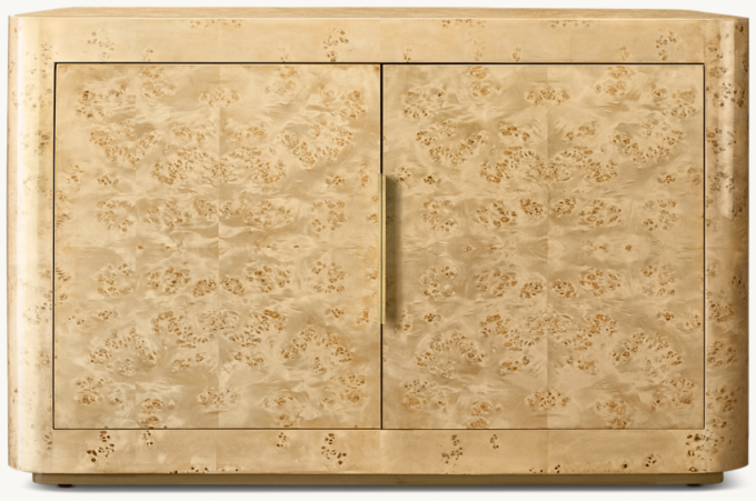 Front view of Bardot Burl Double-Door Sideboard 