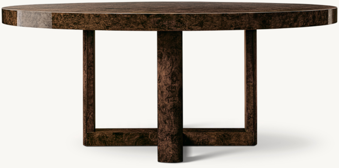 Bardot Burl Round Dining Table