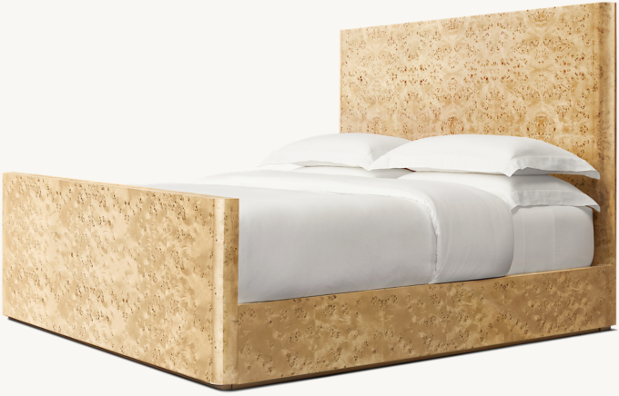 Bardot Burl Panel Platform Bed With Footboard 