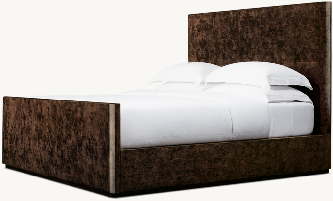 Bardot Burl Panel Platform Bed With Footboard 