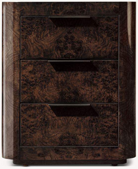 20&#34; nightstand shown in Espresso Walnut Burl/Bronze.