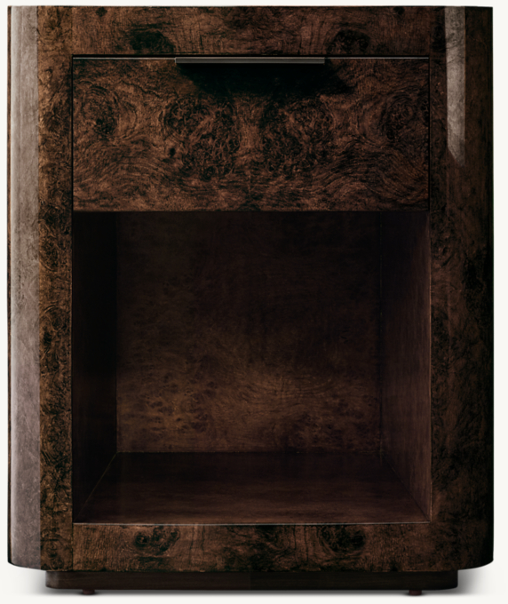 20&#34; nightstand shown in Espresso Walnut Burl/Bronze.