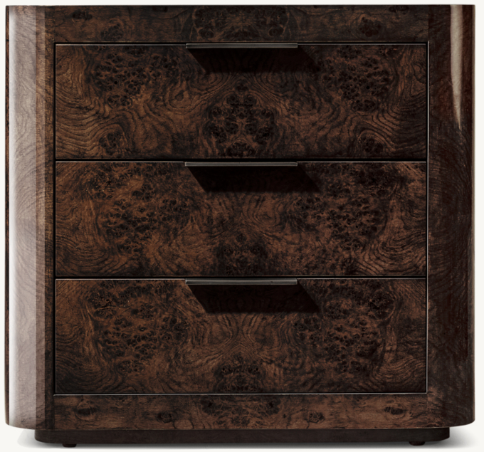 26&#34; nightstand shown in Espresso Walnut Burl/Bronze.