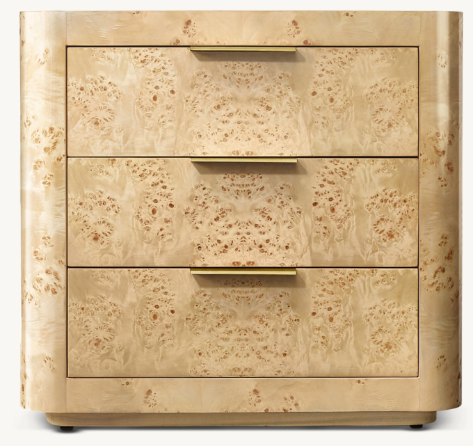 26&#34; nightstand shown in Blond Mappa Burl/Light Brass.