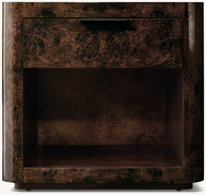 26&#34; nightstand shown in Espresso Walnut Burl/Bronze.