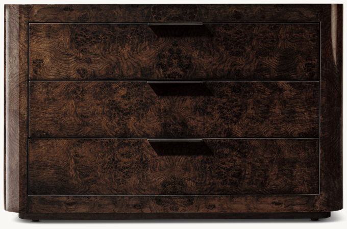 38&#34; nightstand shown in Espresso Walnut Burl/Bronze.