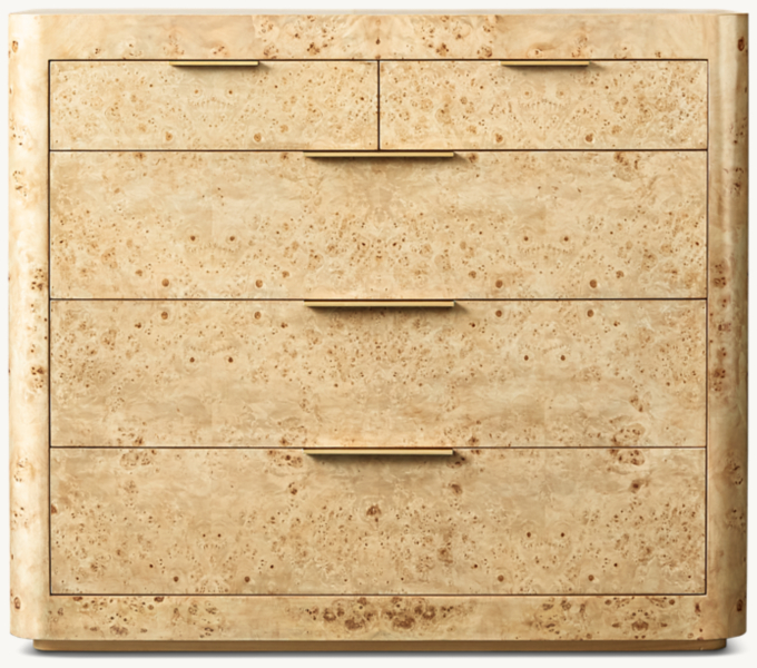 Bardot Burl 5-Drawer Dresser 