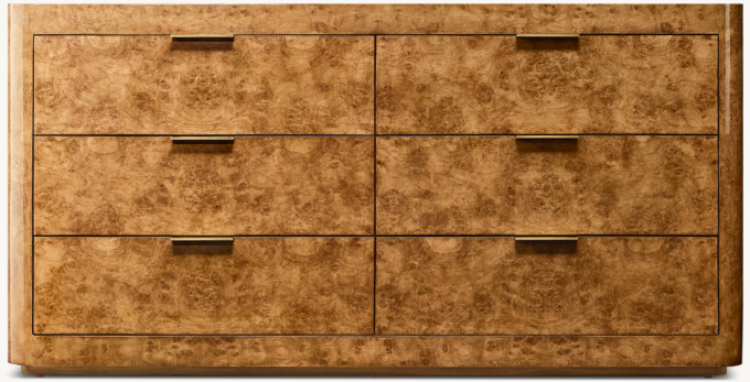 Bardot Burl 6-Drawer Dresser 