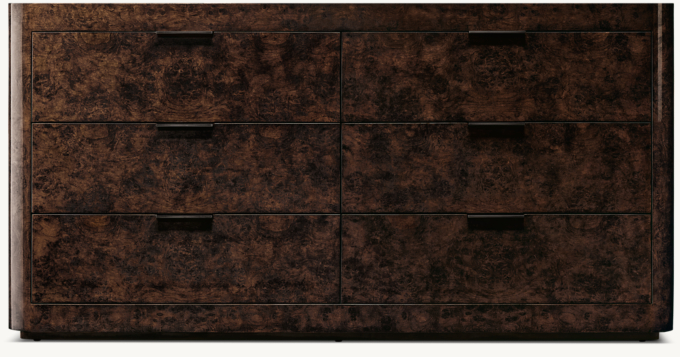 Bardot Burl 6-Drawer Dresser 