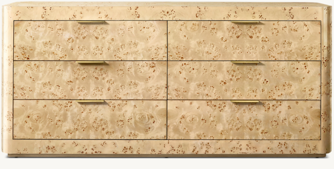 Bardot Burl 6-Drawer Dresser