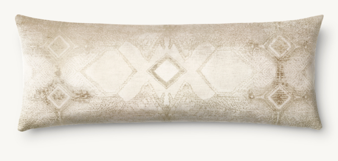 Overhead view of Velvet Oushak Multi-Diamond Pillow Cover - Lumbar 