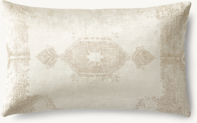 Velvet Oushak Diamond Pillow Cover - Lumbar 