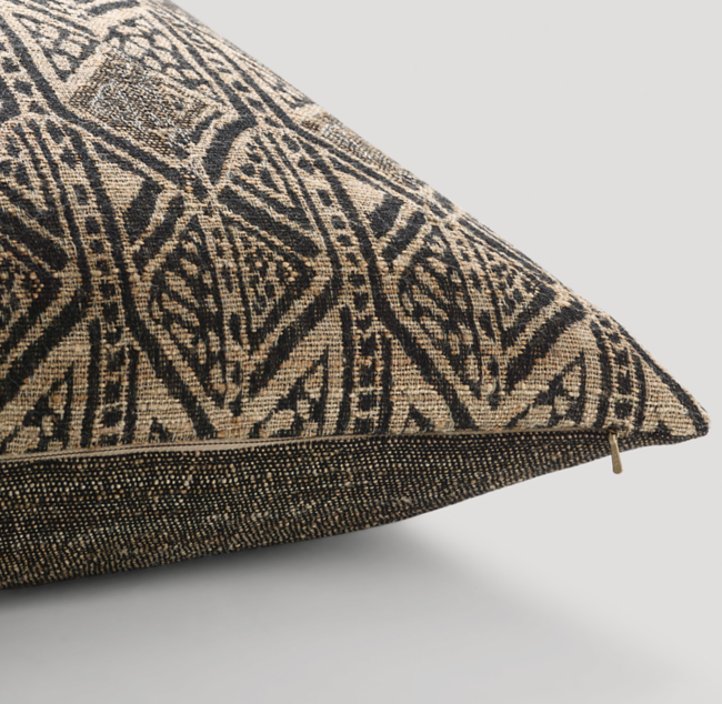 Rust and Ivory Kantha Diamond Lumbar Pillow by World Market