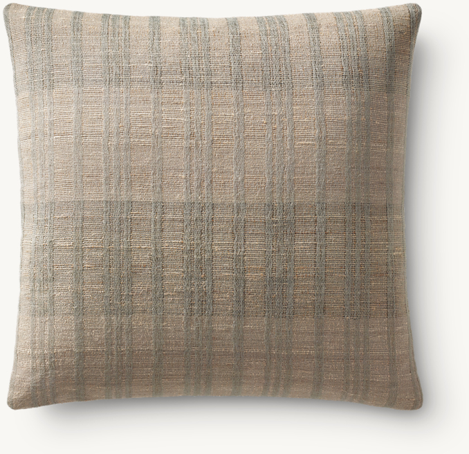 Overhead view of Naya Handwoven Double Band Pillow Cover - Square 