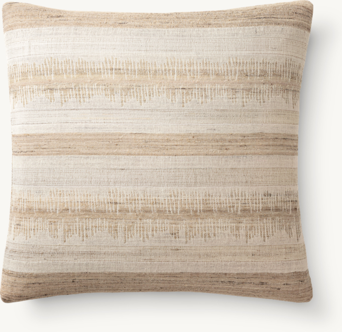 Naya Handwoven Sketched Band Pillow Cover - Square