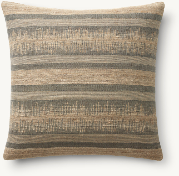 Naya Handwoven Sketched Band Pillow Cover - Square