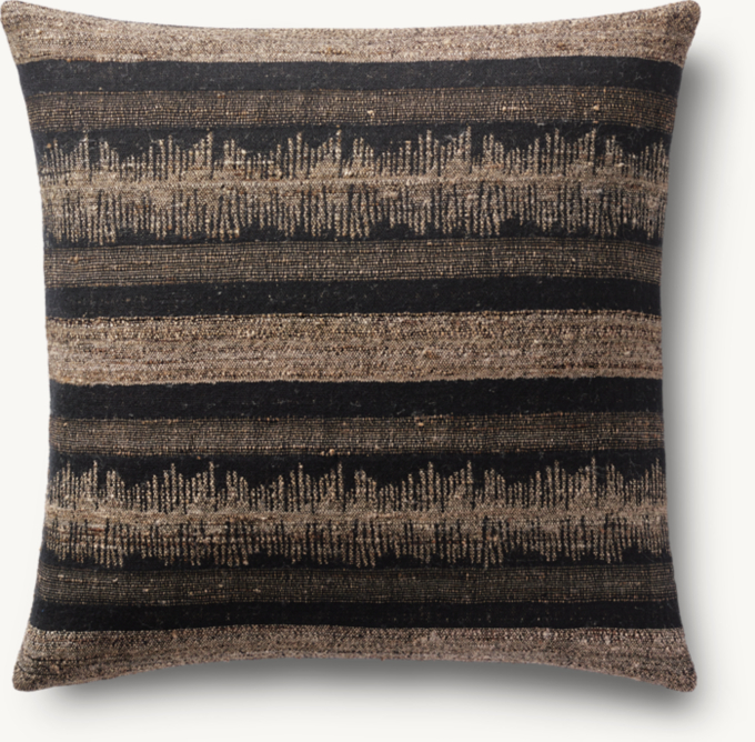 Naya Handwoven Sketched Band Pillow Cover - Square