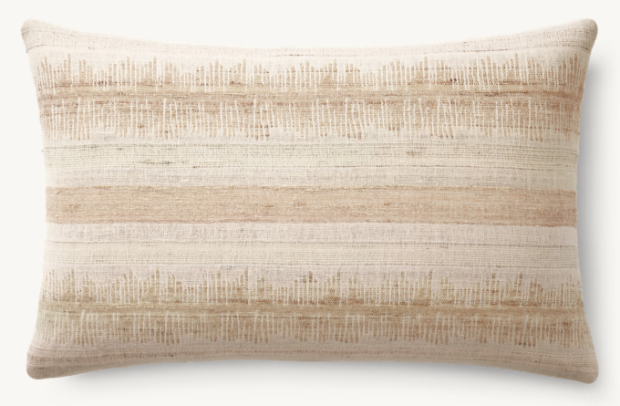 Naya Handwoven Sketched Band Pillow Cover - Lumbar