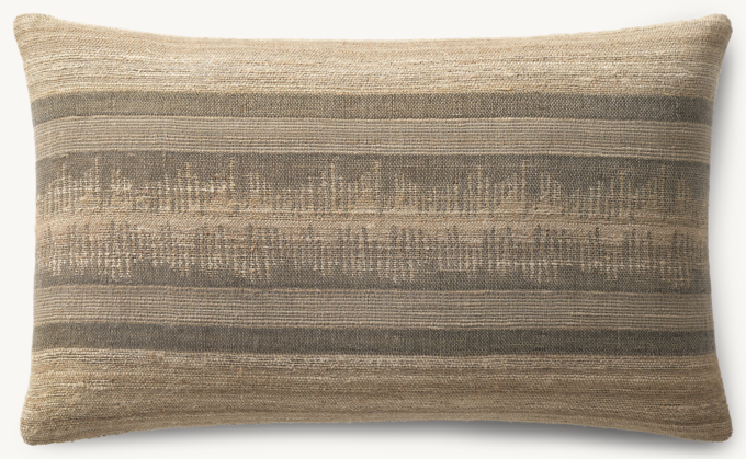 Naya Handwoven Sketched Band Pillow Cover - Lumbar