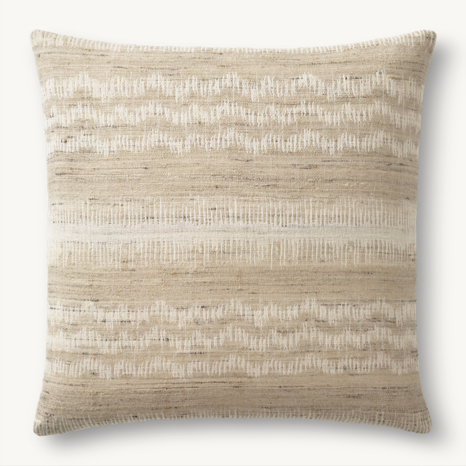 Naya Handwoven Sketched Wave Pillow Cover - Square