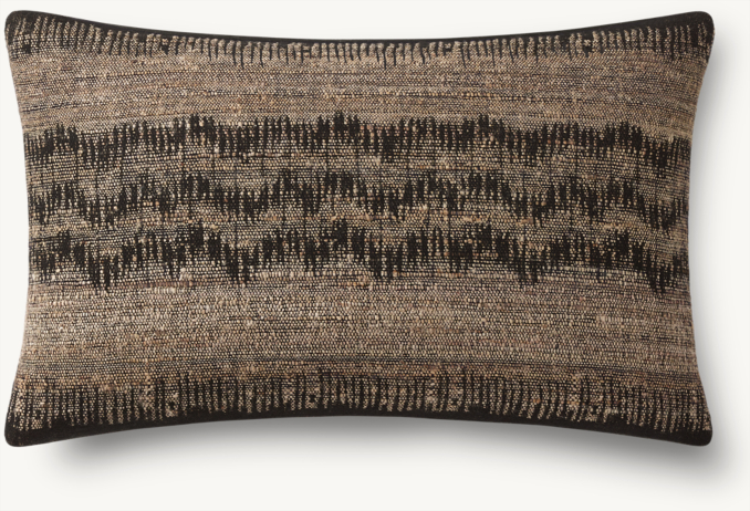 Overhead view of Naya Handwoven Sketched Wave Pillow Cover - Lumbar 