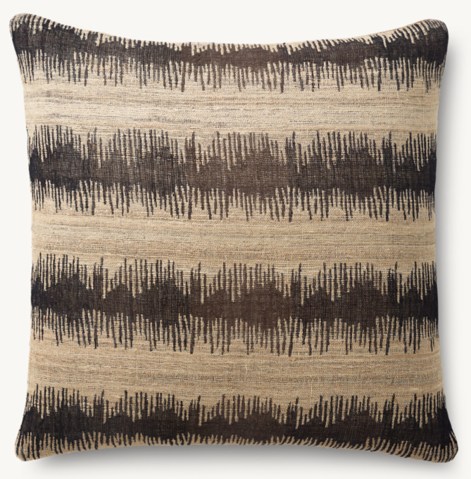 Naya Handwoven Sketched Horizontal Stripe Pillow Cover - Square