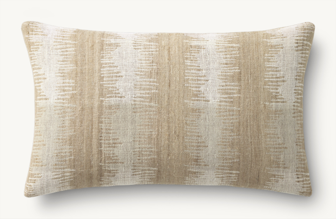 Naya Handwoven Sketched Vertical Stripe Pillow Cover - Lumbar