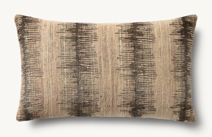 Naya Handwoven Sketched Vertical Stripe Pillow Cover - Lumbar