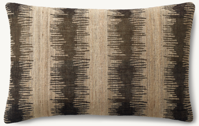 Naya Handwoven Sketched Vertical Stripe Pillow Cover - Lumbar