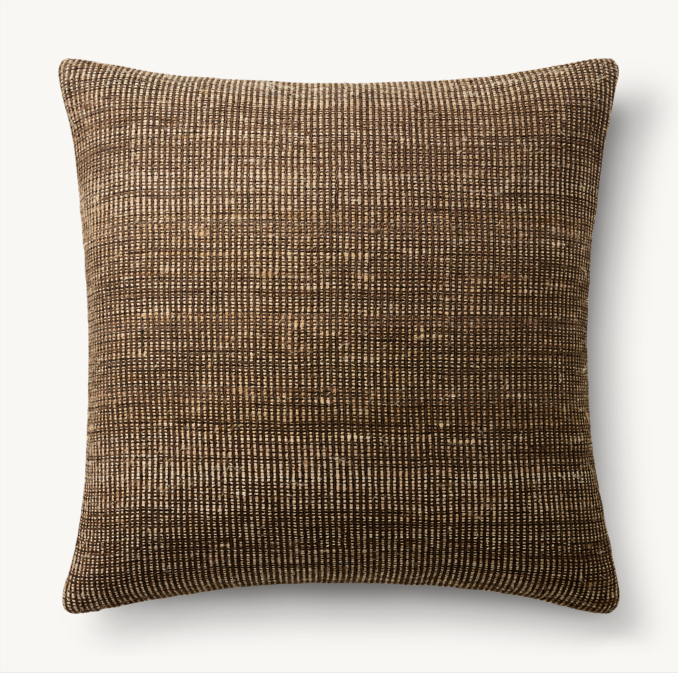 Overhead view of Naya Handwoven Striated Pillow Cover - Square 